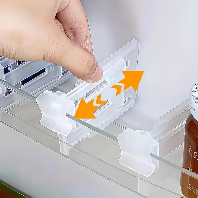 6/12 Adjustable Refrigerator Space Divider - Expandable Drink and Sauce Organizer - Maximize Fridge Storage, Neatly Arrangeds