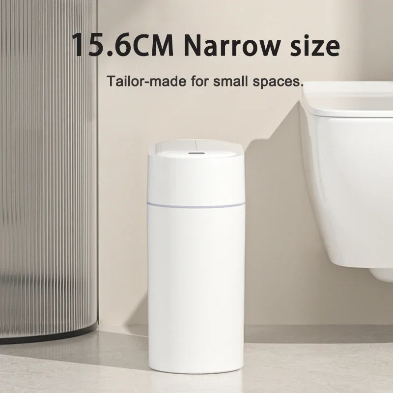 7/9L Two-way Smart Sensor Trash Can with Lid Wall Mount Narrow Slit Toilet Wastebasket for Kitchen Induction Garbage Bin Dustbin